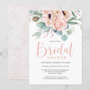 Waterverf van roze en beige Floral Vrijgezellenfee Kaart