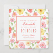 Waterverf van roze en geel Floral - Bridesmaid Kaart (Voorkant)