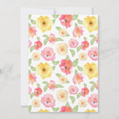 Waterverf van roze en geel Floral | Dank u wel Bedankkaart (Achterkant)