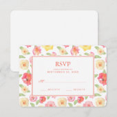 Waterverf van roze en geel vezel - Bindende RSVP (Voorkant / Achterkant)