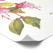 Waterverf van roze en paarse fuschia poster (Hoek)