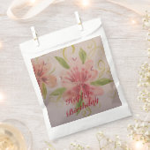 Waterverf van roze Floral Bedankzakje (Geknipt)