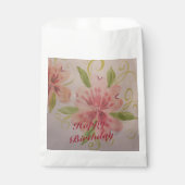 Waterverf van roze Floral Bedankzakje (Voorkant)