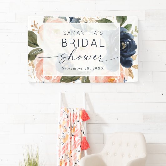 Waterverf van roze Floral Botanisch Vrijgezellenfe Spandoek (Insitu)