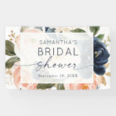 Waterverf van roze Floral Botanisch Vrijgezellenfe Spandoek (Horizontaal)