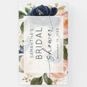 Waterverf van roze Floral Botanisch Vrijgezellenfe Spandoek (Verticaal)