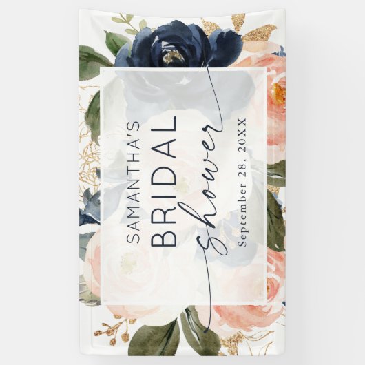 Waterverf van roze Floral Botanisch Vrijgezellenfe Spandoek (Verticaal)