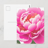 Waterverf van roze Floral Briefkaart (Voorkant / Achterkant)