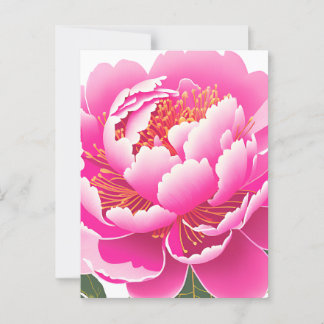 Waterverf van roze Floral Briefkaart