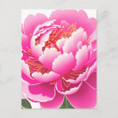 Waterverf van roze Floral Briefkaart (Voorkant)