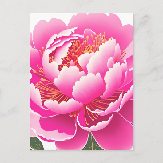 Waterverf van roze Floral Briefkaart (Voorkant)