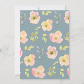Waterverf van roze Floral | Datum opslaan Save The Date (Achterkant)