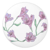 Waterverf van roze Floral Keramische Knop (Voorkant)