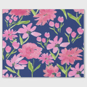 Waterverf van roze Floral op de achtergrond van de Cadeaupapier (Vlak)