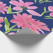 Waterverf van roze Floral op de achtergrond van de Cadeaupapier (Hoek)