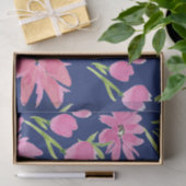 Waterverf van roze Floral op de achtergrond van de Tissuepapier (Geschenk)