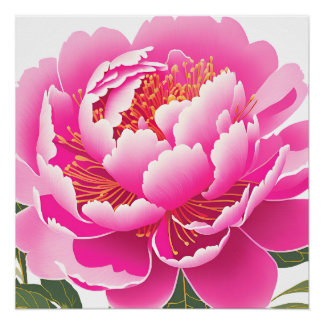 Waterverf van roze Floral Perfect Poster