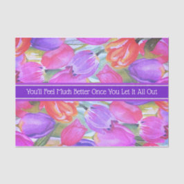 Waterverf van roze Floral Tissuepapier