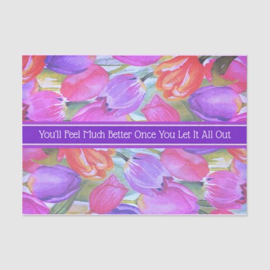 Waterverf van roze Floral Tissuepapier (Voorkant)
