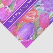 Waterverf van roze Floral Tissuepapier (Detail)