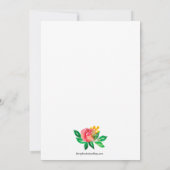 Waterverf van roze geel Floral Baby shower nodigt  (Achterkant)