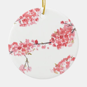 Waterverf van roze kerry blossom sakura Japan Keramisch Ornament