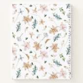 Waterverf van roze lente Floral Monogram Naam Notitieboek (Achterkant)