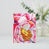 Waterverf van roze pony's briefkaart (Staand voorkant)