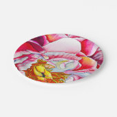 Waterverf van roze pony's papieren bordje (Gekanteld)