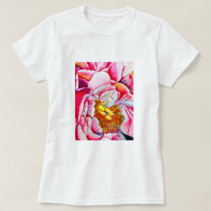 Waterverf van roze pony's t-shirt