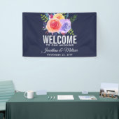 Waterverf van Rozen in kleur Floral Weddenschap We Spandoek (Beurs)