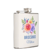 Waterverf van Rozen van kleur Floral Bridesmaid Heupfles (Rechts)