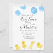 Waterverf van rubber Eenden, gekleurd Baby shower Kaart (Voorkant)