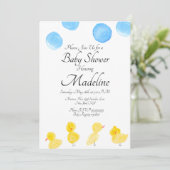 Waterverf van rubber Eenden, gekleurd Baby shower Kaart (Staand voorkant)