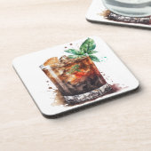 WATERVERF VAN RUM EN COKES BIER ONDERZETTER (Linkerzijde)