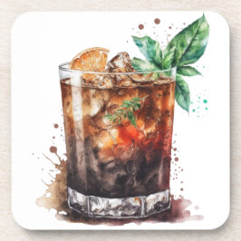 WATERVERF VAN RUM EN COKES BIER ONDERZETTER