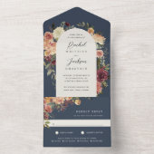 Waterverf van Rustic Bloom Floral Wedding All In One Uitnodiging (Binnen)