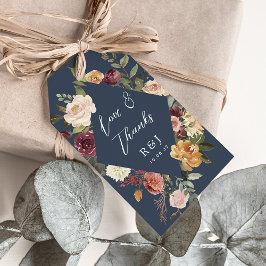 Waterverf van Rustic Bloom Floral Wedding Favor Cadeaulabel