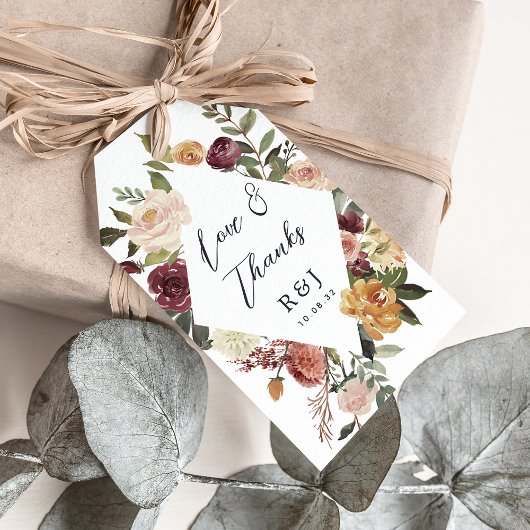 Waterverf van Rustic Bloom Floral Wedding Favor Cadeaulabel