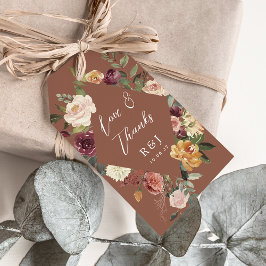 Waterverf van Rustic Bloom Floral Wedding Favor Cadeaulabel