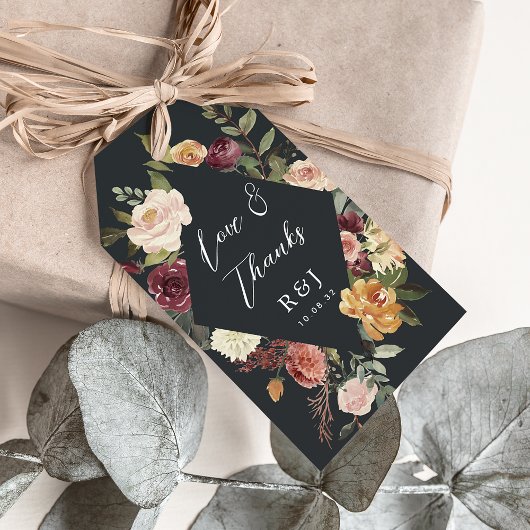 Waterverf van Rustic Bloom Floral Wedding Favor Cadeaulabel
