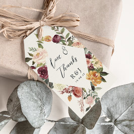 Waterverf van Rustic Bloom Floral Wedding Favor Cadeaulabel