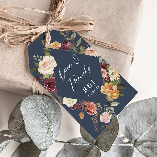 Waterverf van Rustic Bloom Floral Wedding Favor Cadeaulabel