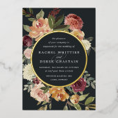 Waterverf van Rustic Bloom Floral Wedding Folie Uitnodiging (Voorkant)