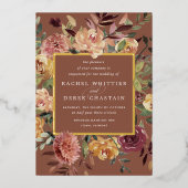 Waterverf van Rustic Bloom Floral Wedding Folie Uitnodiging (Voorkant)