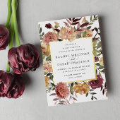Waterverf van Rustic Bloom Floral Wedding Folie Uitnodiging