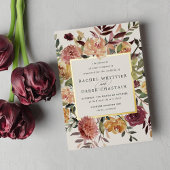 Waterverf van Rustic Bloom Floral Wedding Folie Uitnodiging