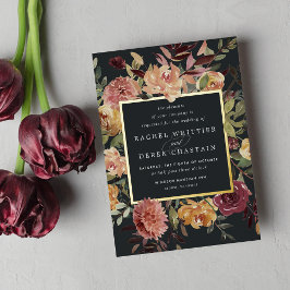 Waterverf van Rustic Bloom Floral Wedding Folie Uitnodiging