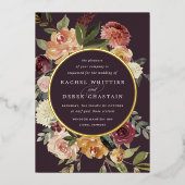 Waterverf van Rustic Bloom Floral Wedding Folie Uitnodiging (Voorkant)