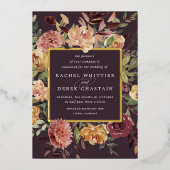 Waterverf van Rustic Bloom Floral Wedding Folie Uitnodiging (Voorkant)